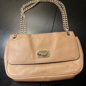 Michael Kors Beige Leather Shoulder Bag
